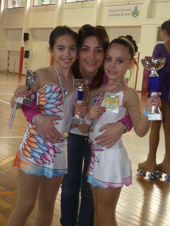 Laura Giantomassi e Beatrice Faini con la loro allenatrice Grazia Corradetti