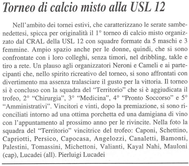 torneo calci8 misto Usl 12_lug 1999
