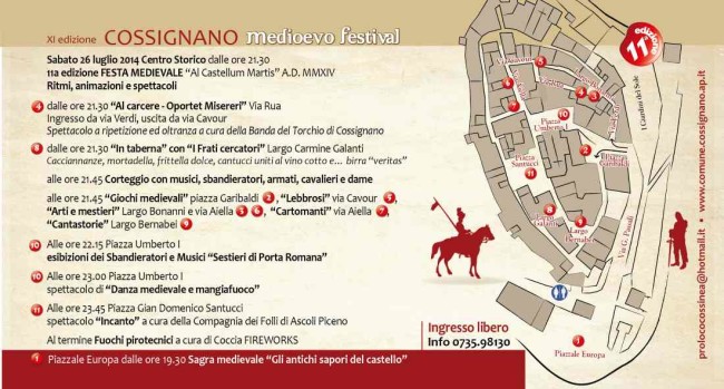 Mappa della Festa Cossignano Medioevo Festival 2014