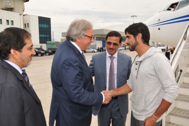 13_06_2014_Gian Mario Spacca ha accolto all’aeroporto il Principe alla Corona Sheikh Hamdan bin Mohammed bin Rashid Al Maktoum