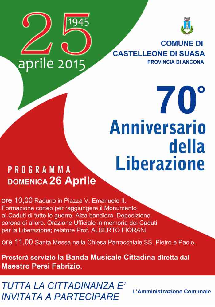 Commemorazione del 70° anniversario della Libertà a Castelleone