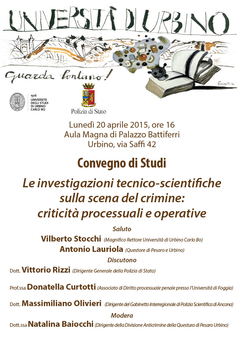 Urbino, lunedì 20 il convegno sulla Scena del Crimine