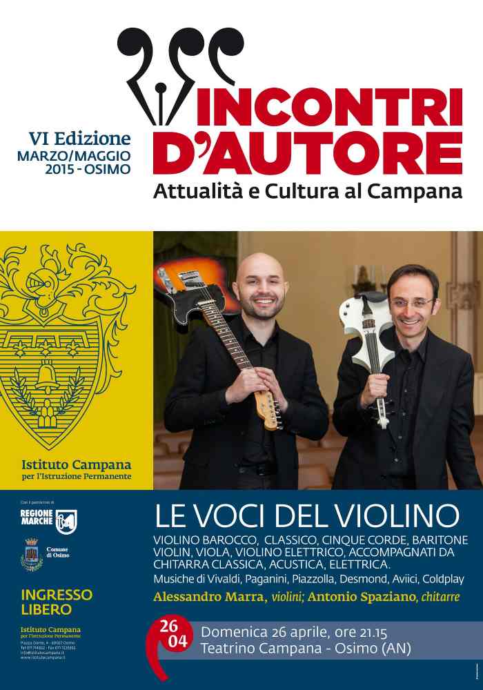 Incontri d’autore con “Le voci del violino” al Teatrino Campana