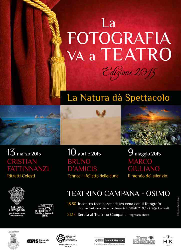 Bruno D’Amicis, “La fotografia va a Teatro. La natura dà spettacolo” @ Teatrino Campana