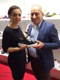 L’assessora Bora all’Obuv Mihr, la fiera delle calzature di Mosca