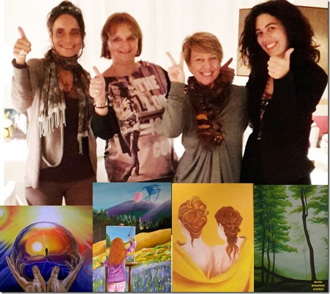 Maura De Carolis, Milena Bernardini, Catia Porrà ed Alessia Malatesta all'”ArtExpo Barcelona Art Fair”