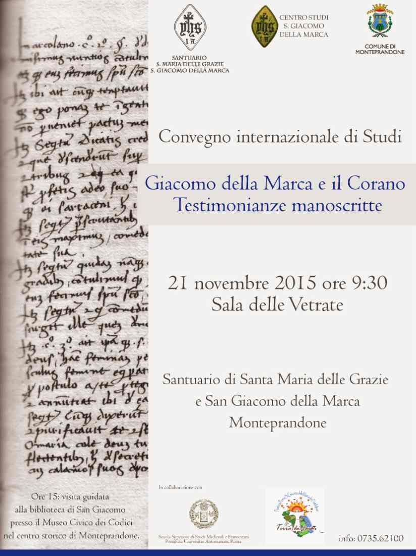 Giacomo della Marca e il Corano:  testimonianze manoscritte