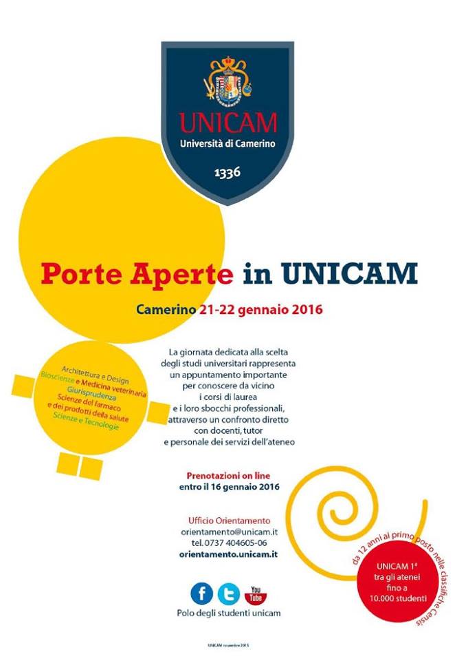 UniCam apre le porte ai futuri studenti