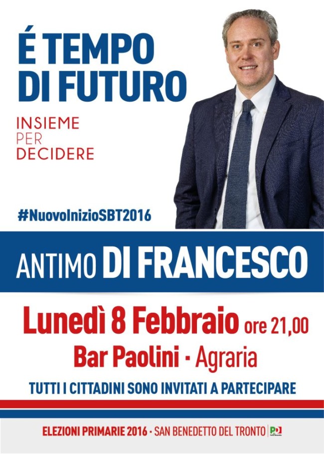 Antimo Di Francesco manifesto incontro 8 febbraio