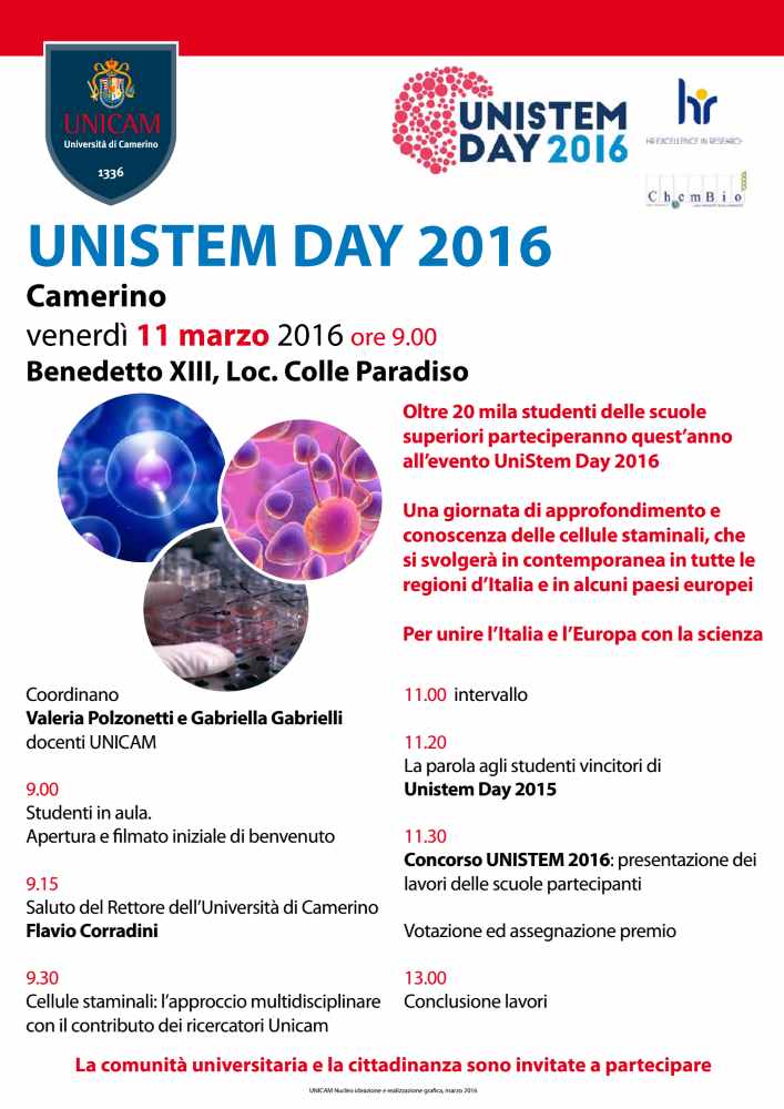 UniCam aderisce anche quest’anno ad UniStem Day