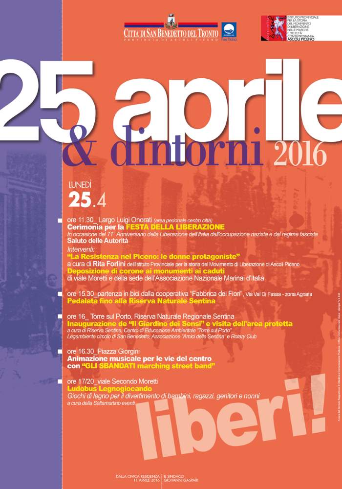 25 Aprile & dintorni, tutti gli appuntamenti a San Benedetto