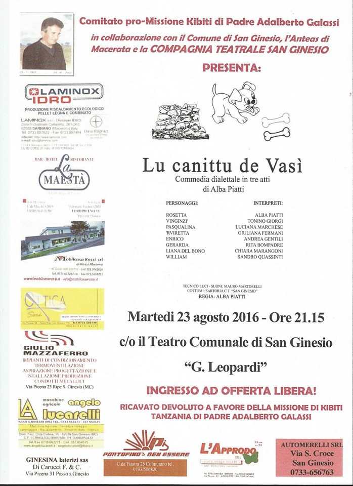 Alba Piatti “Lu canittu de Vasì” al Teatro Comunale “Giacomo Leopardi”