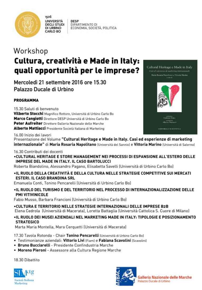 Cultura, creatività e Made in Italy