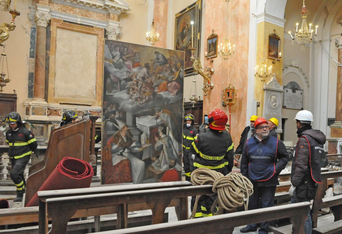 Iniziate le attività di recupero e messa in sicurezza delle opere d’arte colpite dal sisma