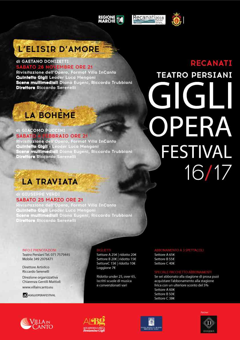 Al via il Gigli Opera Festival al Teatro Persiani di Recanati