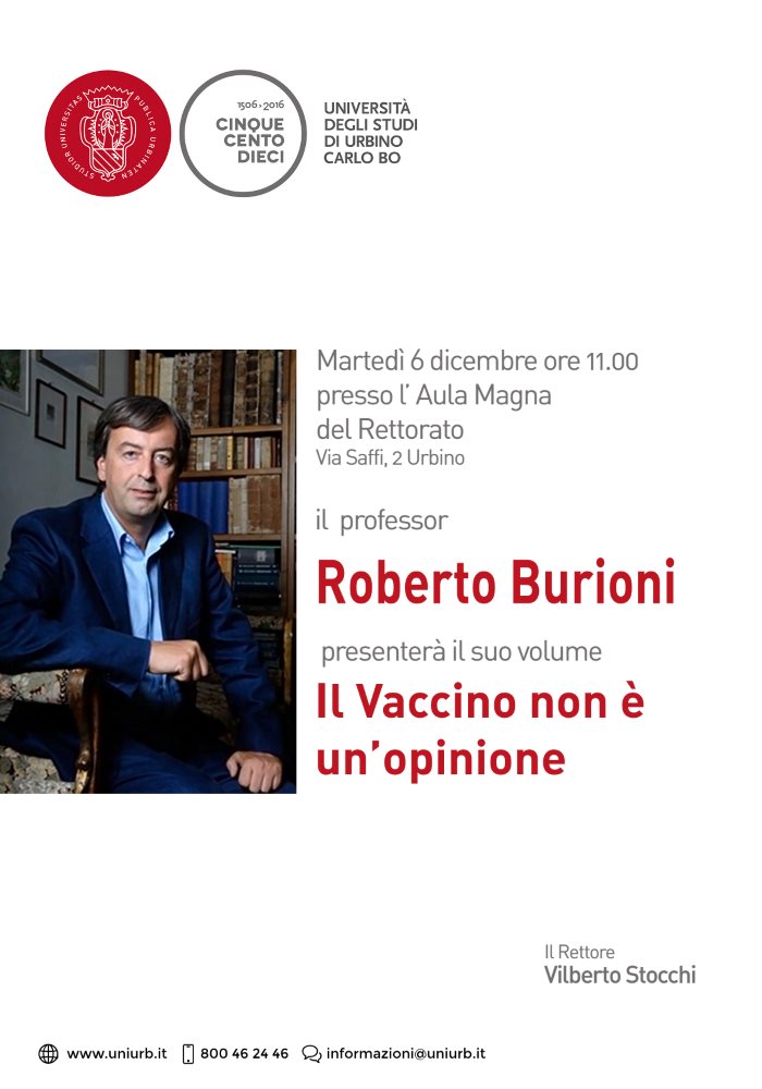 Roberto Burioni: “Il vaccino non è un opinione”