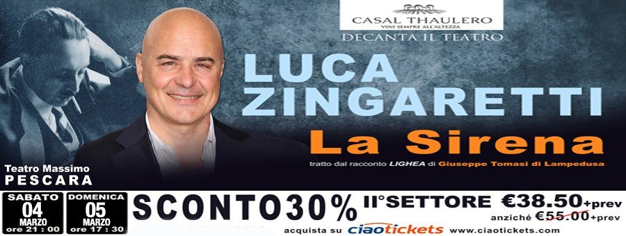 Luca Zingaretti, “La Sirena” al Teatro Massimo di Pescara