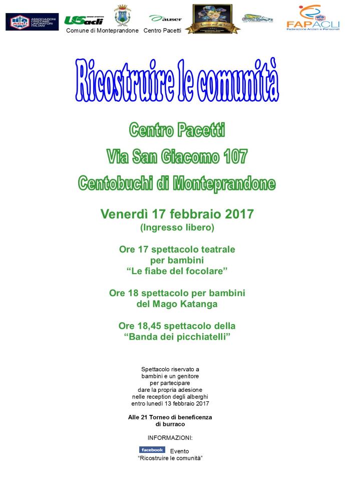 Ricostruire le comunità: il 17 febbraio a Monteprandone