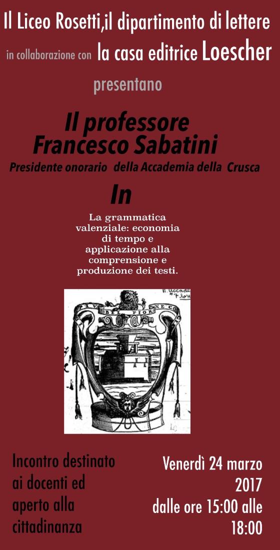 Il Professor Francesco Sabatini al liceo Rosetti