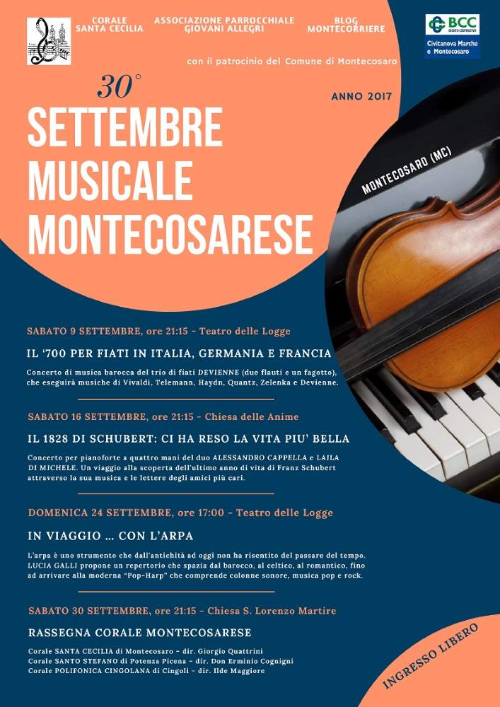 Al via il 30° Settembre Musicale Montecosarese