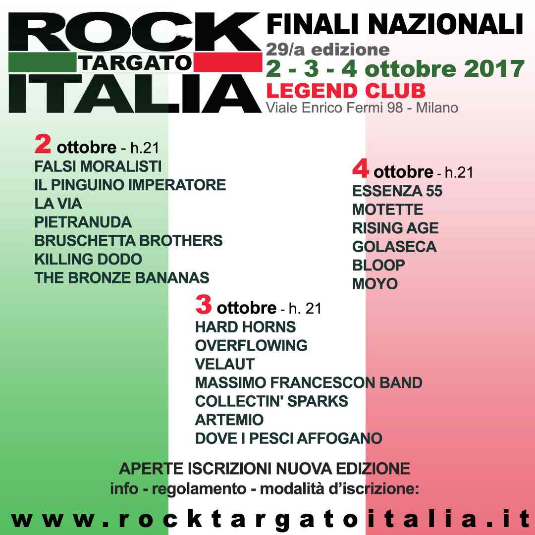Rock Targato Italia, giunta alla 29ma edizione, è alle fasi finali