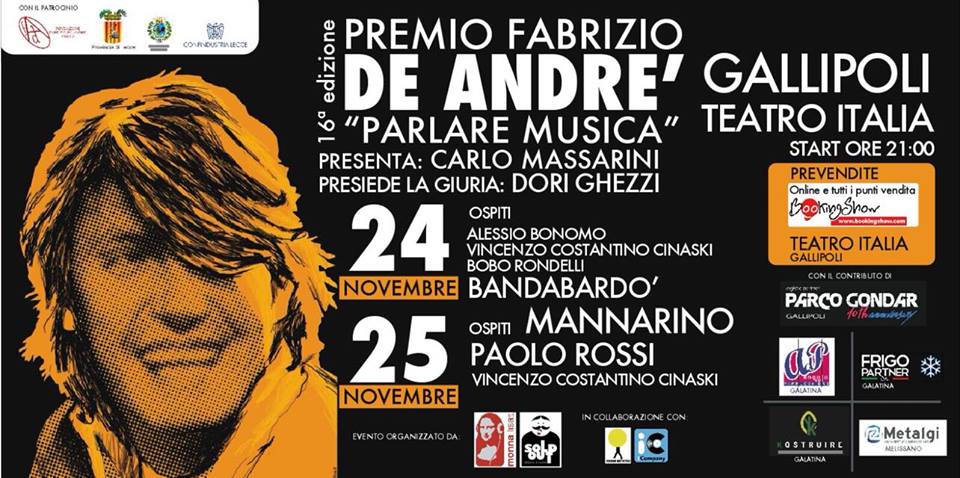 Il Premio Fabrizio De Andrè 2017 giunge all’ultimo atto