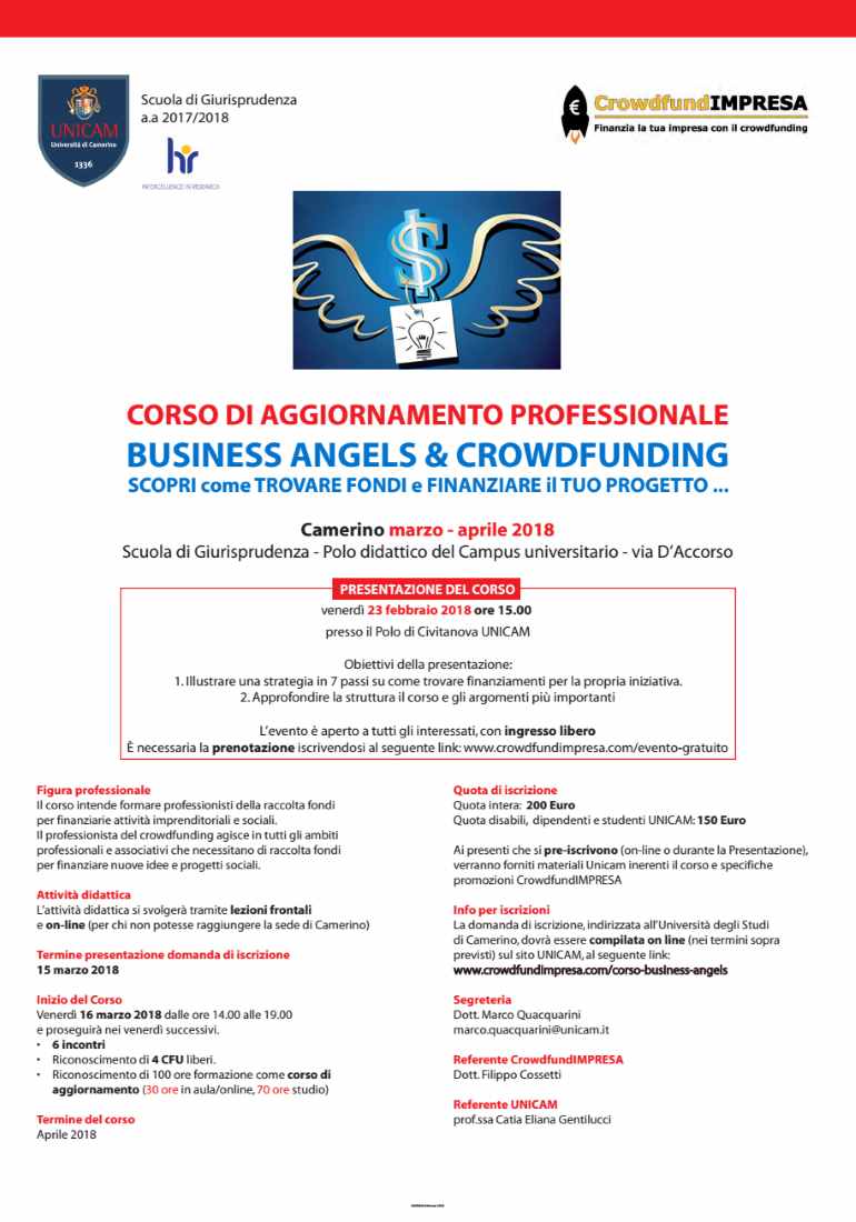 Business Angels & Crowdfunding all’UniCam