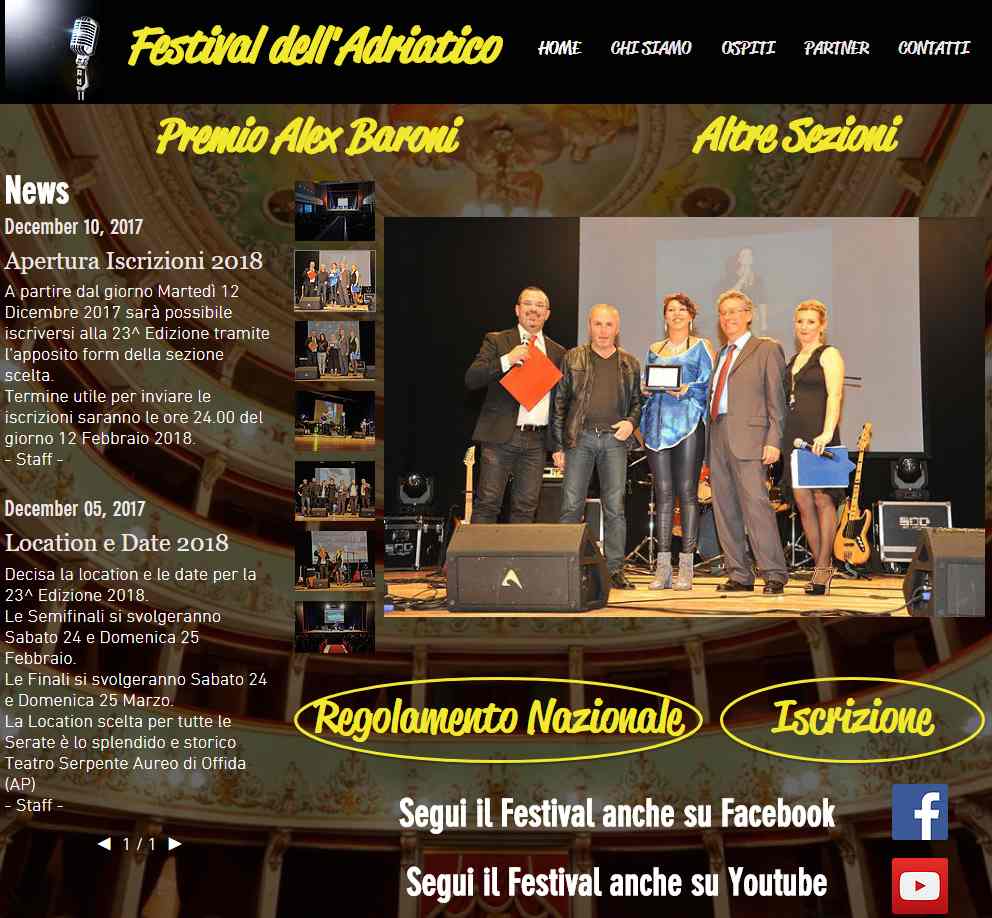 Il Festival dell’Adriatico in cinque sezioni