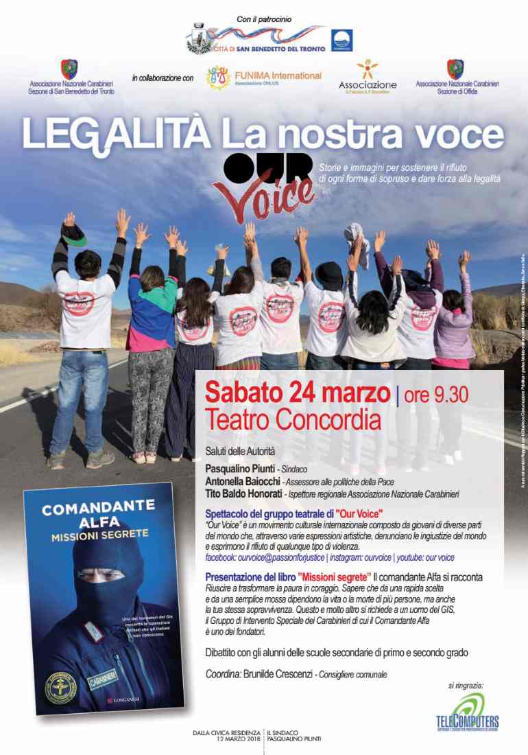 Our Voice, “L’arte uccide la mafia” al Concordia