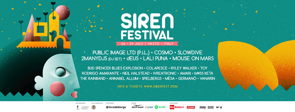 Una super line up per il Siren Festival 2018: P.I.L., Slowdive, dEUS, Mouse On Mars, Cosmo, Colapesce e tanti altri