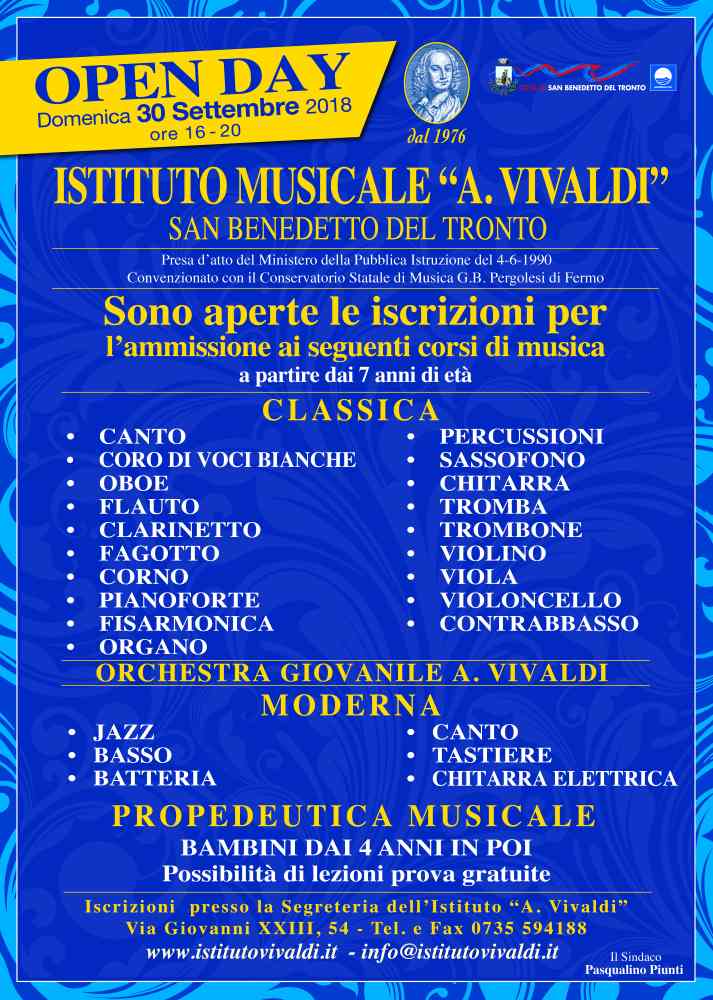 Open Day all’Istituzione Musicale Antonio Vivaldi