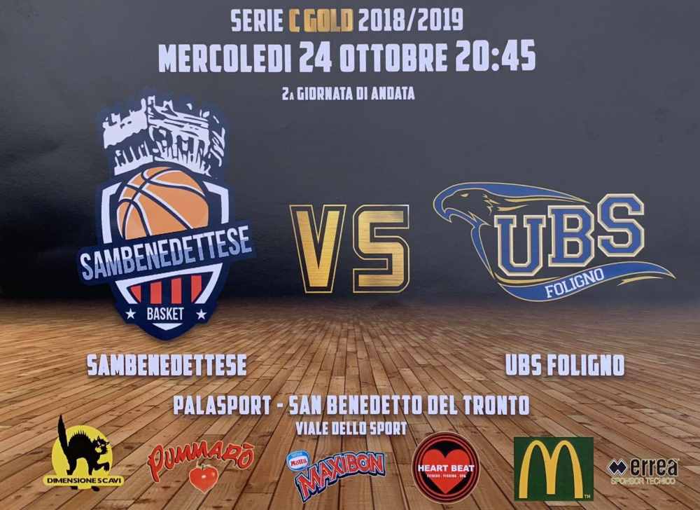 Tutti al PalaSpeca per Samb Basket – Ubs Foligno ( ingresso libero)