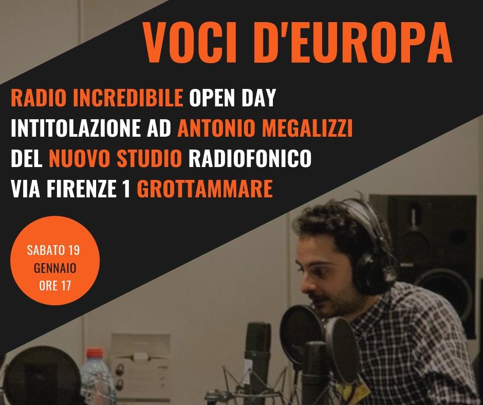 Intitolazione ad Antonio Megalizzi del nuovo studio di Radio Incredibile