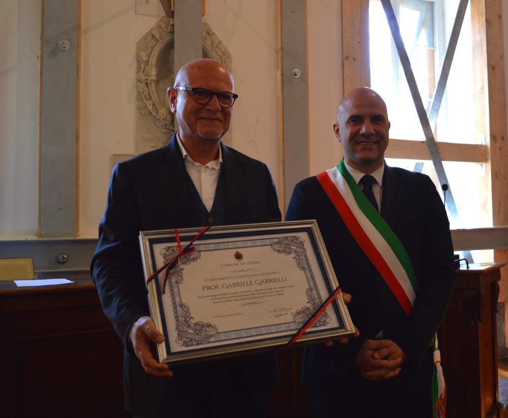 Offida, cittadinanza onoraria a Gabrielli, intitolazione di Largo della Musica a Ciabattoni