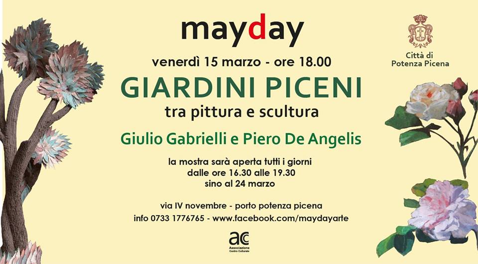 Tra pittura e scultura MayDay racconta “Giardini Piceni”, omaggio ai maestri Gabrielli e De Angelis