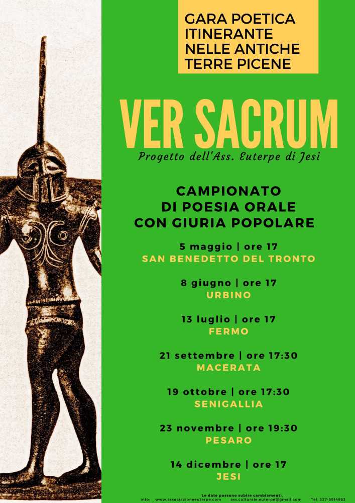Ver Sacrum, gara poetica itinerante, parte da San Benedetto