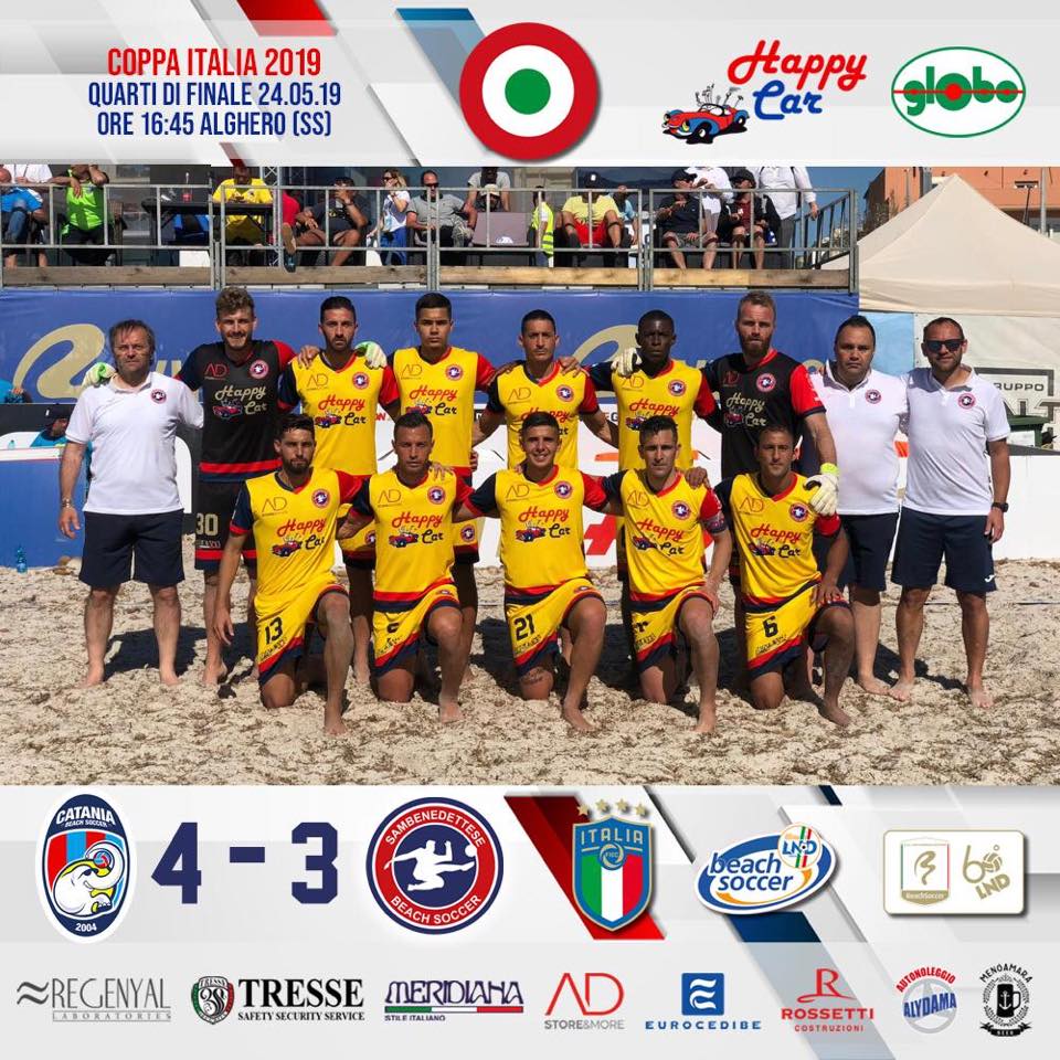 Beach Soccer, Coppa Italia: la Samb perde 4 a 3 e viene eliminata ai quarti dal Catania