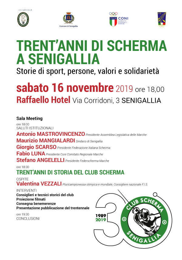 I 30 anni del Club Scherma Senigallia: storie di Sport, Persone,Valori e Solidarietà
