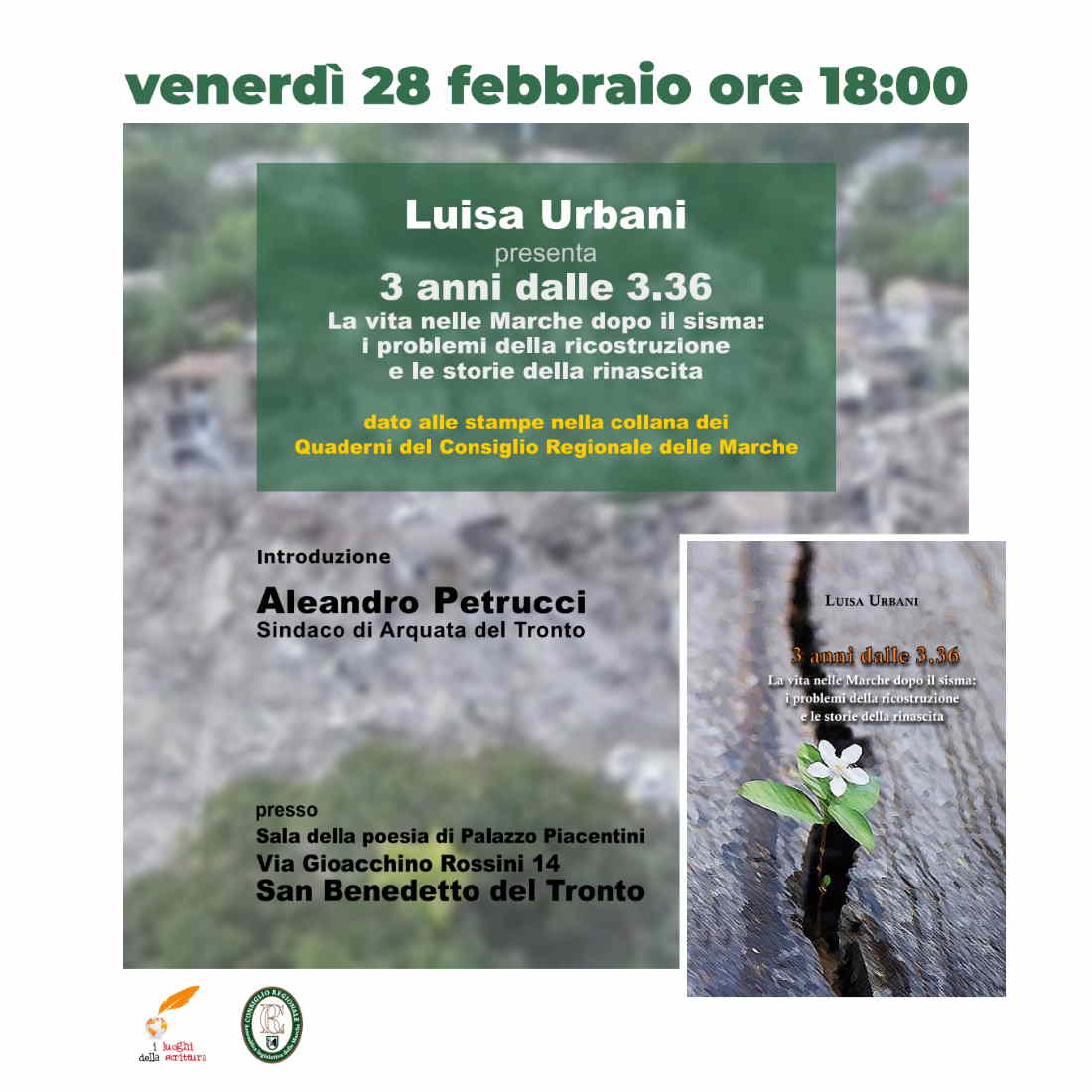 Luisa Urbani, “3 anni dalle 3.36” (presentazione rinviata)