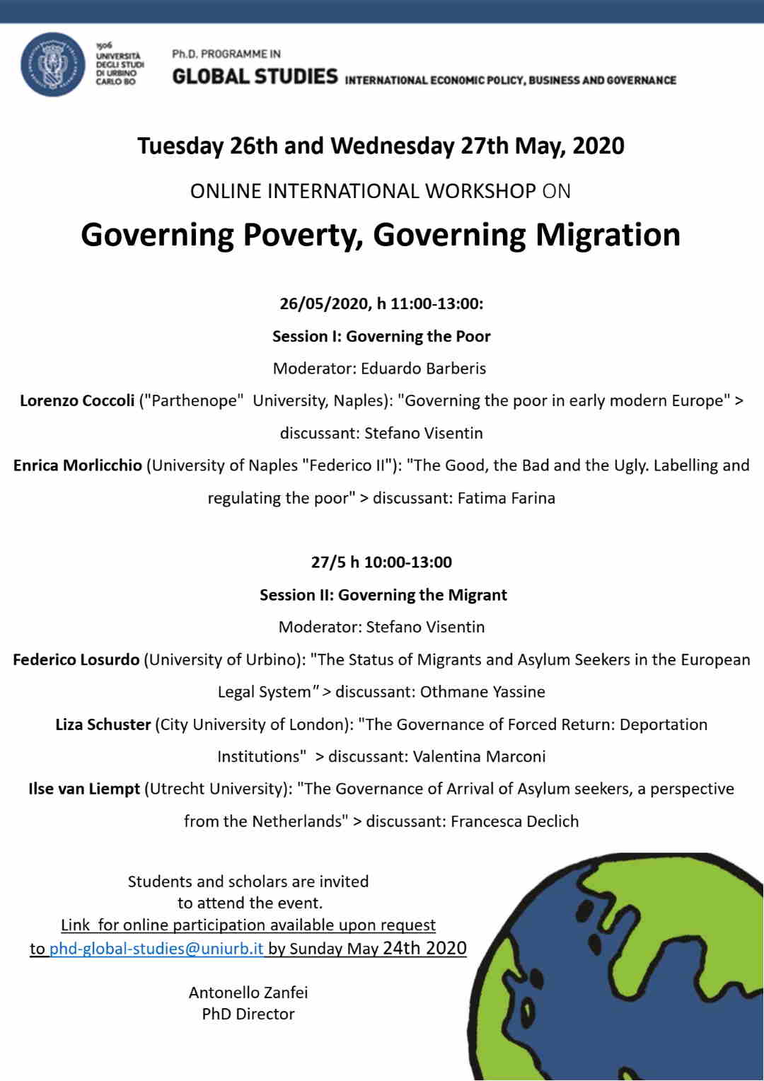 Workshop Internazionale su Povertà e Migrazioni all’UniUrb