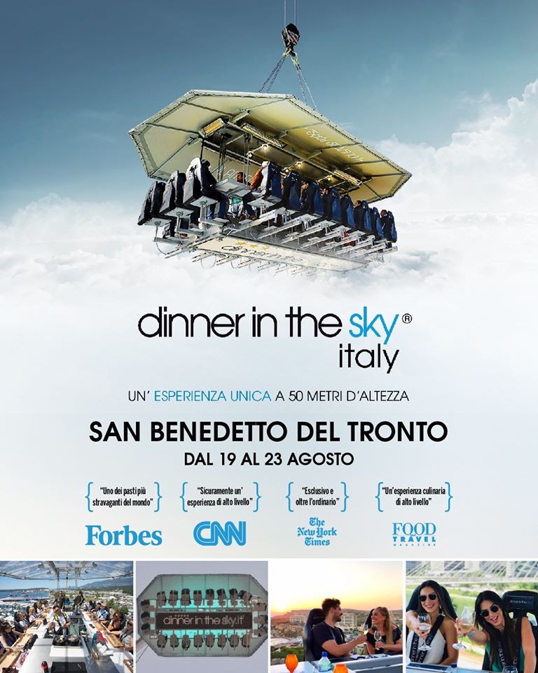 Il ristorante di ‘Dinner in the sky’ torna a San Benedetto dal 19 al 24 agosto