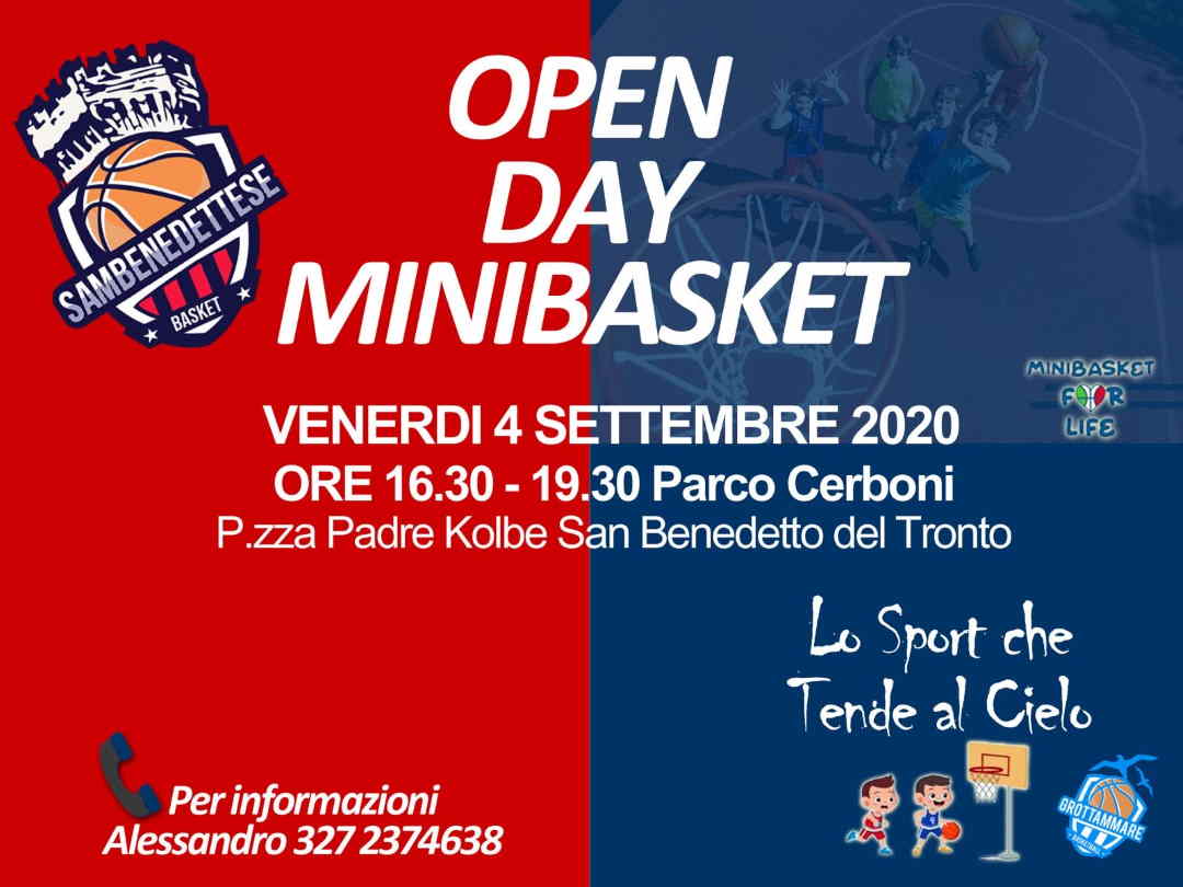 Open Day Minibasket, al Parco Cerboni