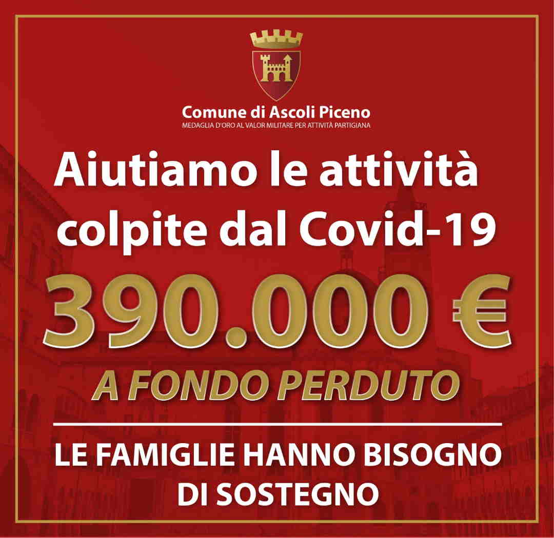 Emergenza Covid, approvato il “Bonus per Ascoli Piceno”