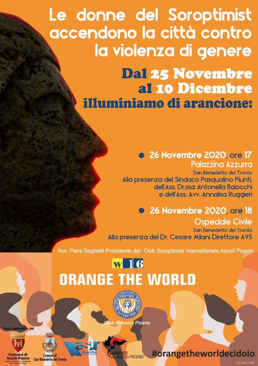 L’Area Vasta 5 ha aderito all’iniziativa del Soroptimist di Ascoli “Orange the Word” contro la violenza di genere