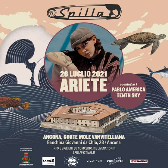 Al via la XIV edizione di Spilla: Ariete in concerto a La Mole Ancona il 26/07/2021!