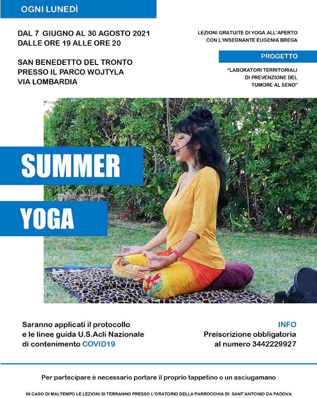 Fino al 30 agosto lezioni gratuite di yoga a San Benedetto