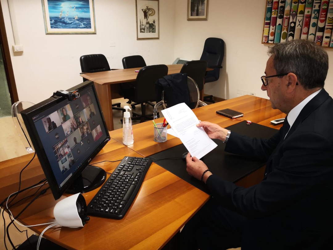 Il consigliere comunale Pasqualino Piunti in video conferenza con l’Anci per i progetti Pnrr