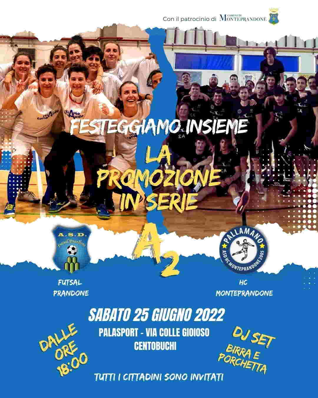 PallaMano Hc Monteprandone e Futsal Prandone : sabato festa promozione
