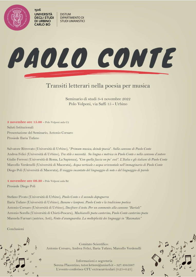 Paolo Conte. Transiti letterari nella poesia per musica