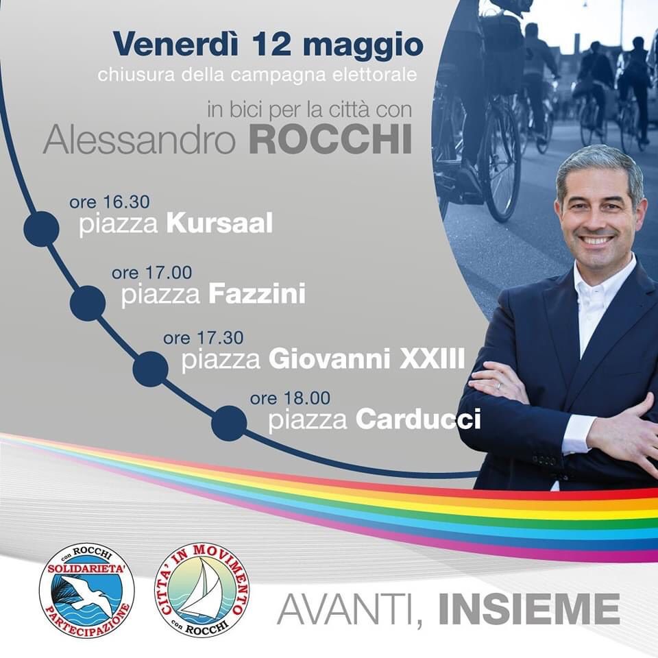 Grottammare, il candidato Sindaco Alessandro Rocchi chiude la campagna elettorale con un tour in biciletta